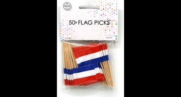 Vlagprikkers Nederland pak a 12x50 stuks