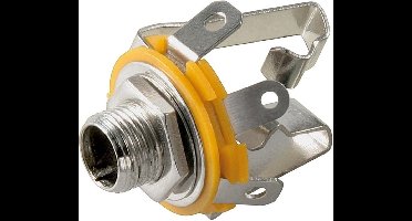 6,35mm Jack (v) inbouw connector - metaal - 3 soldeerpunten / stereo