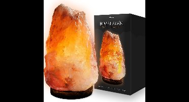 MikaMax Himalaya Zoutlamp - Zoutsteen Tafellamp - Salt Lamp met Dimlicht - Gemaakt van Massief Kristalzout - Inclusief Snoer met Schakelaar - 2.3 tot 3.5kg - 19 cm