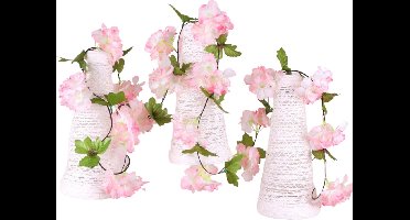 Bloemenslinger Fiets Roze - Stijlvolle Bloemenstreng voor Fietsmand of Stuur - 220 CM Bloemen - Plastic Kunstbloemen Fiets Slinger