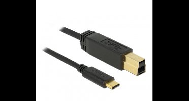 USB-C naar USB-B kabel - USB3.1 Gen 2 - tot 3A / zwart - 0,50 meter