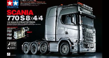 Tamiya Modelbouwpakket Auto - 56371 RC Scania S770 V8 Truck 8X4 SLT Zwaar Transport RC Plastic - 1:14 - Modelbouw