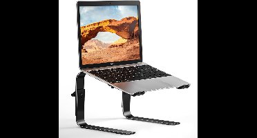 Laptopstandaard, laptopstandaard, in hoogte verstelbaar, ergonomische laptophouder, compatibel met de meeste 10-17 inch laptops, ruimte-zwart