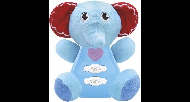 Olifant Knuffeldier met Licht en Geluid - Tachan - Blauwe Knuffel - Inclusief Batterijen