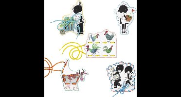 Fiep Westendorp Rijgkaarten - educatief speelgoed - peuter kleuter Bambolino Toys - rijgkaarten Jip en Janneke