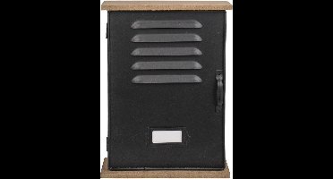 Out of the blue Locker sleutelkastje - zwart - 20 x 27.5 cm - hout/metaal - sleutel kluisje - opberg kastje