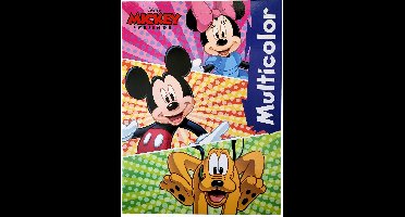 MultiColor - Disney Mickey Mouse Kleurboek - Minnie Mouse Kleurboek - Pluto Kleurboek - 32 Kleurplaten - Geschikt voor Kleurpotloden en Wasco