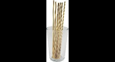 6x Rechte Metalen Rietjes - Goud