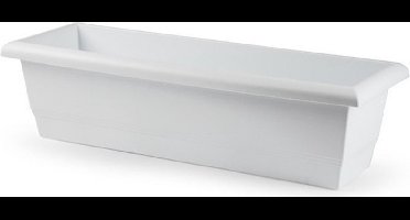 PlasticForte Plantenbak - wit - rechthoekig - 60 x 20 x 16 cm - Bloembakken voor binnen/buiten
