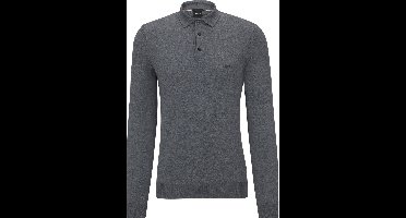 BOSS - Bono Polotrui Wol Grijs - Regular-fit - Heren Poloshirt Maat L