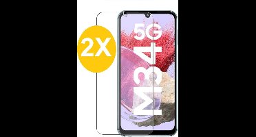 Screenprotector Geschikt voor Samsung Galaxy M34 screenprotector Beschermglas - Screenprotector Geschikt voor Samsung Galaxy M34 5G Screen protector gehard glas - Screenprotector Geschikt voor Samsung Galaxy M34 5G - 2 Stuks