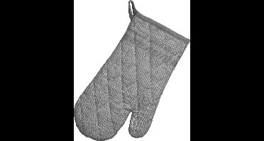 Ovenwant, Ovenhandschoen, Set van 4 Stuks, Katoen, Donker Grijs met Streep, 31 x 18 cm - Kela | Tia