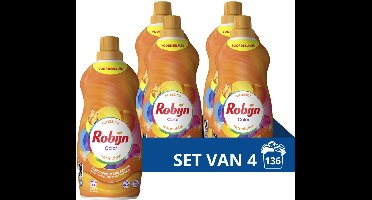 Robijn Klein & Krachtig Wasmiddel Color 34 Wasbeurten - 4 x 1,19 liter - Voordeelverpakking