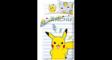 Pikachu Dekbedovertrek stripes 140 x 200 cm