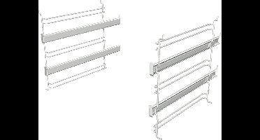 ETNA HS3004 - Set telescoopgeleiders 2 niveaus incl. zijrekjes