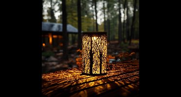 Solar tuinverlichting lantaarn 'Ember' - Tafellamp en hanglamp - Sfeerverlichting - Warm wit licht - Buitenlamp op zonne-energie - Zwart - Metaal