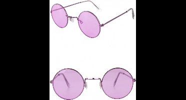 Hippie Uilebril flower power Paars glas