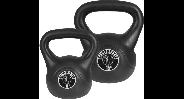 Gorilla Sports Kettlebells - Kunststof - 18 kg & 16 kg - Set van 2