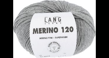 Lang Yarns Merino 120 - 324 grijs gemêleerd - Merinowol Garen