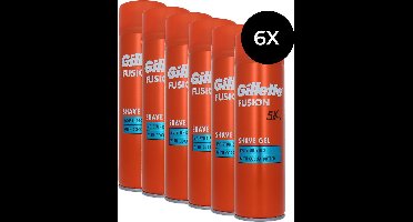 Gillette Fusion5 Ultra Moisturizing Scheergel Mannen - 6x200ml Voordeelverpakking