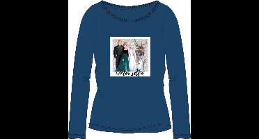 Frozen longsleeve - blauw - shirt met Anna en Elsa - maat 128