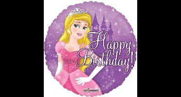 Folieballon - Happy birthday - Prinses - 46cm - Zonder vulling