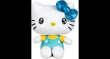 Hello Kitty - 22Cm 50e Verjaardag Speciale Editie Licht Blauw/Geel Knuffel