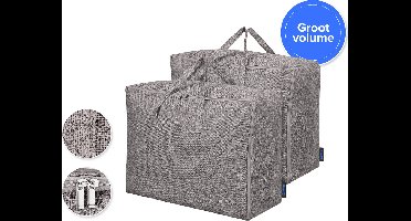 Allure Opbergtas XL - Opberghoes - Kledingzak - maat 60x50x28 - Voor dekens/kussens/kleding/dekbed - Storage case - Opberger - Organizer - Grijs