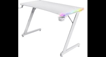 Trust GXT 709W Luminus Gaming Bureau - RGB Verlichting – Bekerhouder – Headset houder - Wit