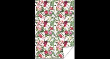 Poster Rozen - Patronen - Pastel - 20x30 cm