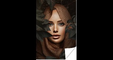 Poster Vrouw - Hoofddoek - Natuur - 20x30 cm