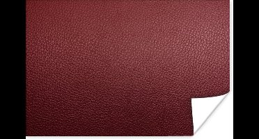 Poster Leer - Lederlook - Rood - Licht - 30x20 cm - Kerstversiering - Kerstdecoratie voor binnen - Kerstmis