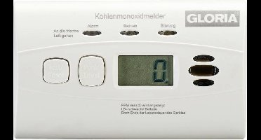 Gloria KO10D Koolmonoxidemelder Incl. batterij (10 jaar) werkt op batterijen Detectie van Koolmonoxide