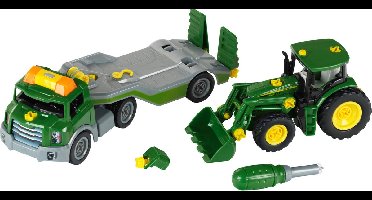 Klein Toys John Deere transportwagen met trekker - 1:24 - incl. licht- en geluidseffecten - groen geel