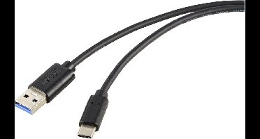 Renkforce USB-kabel USB 3.2 Gen2 USB-C stekker, USB-A stekker 1.00 m Zwart Afscherming totaal RF-5720404
