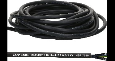 10 meter Lapp 1120269 Ölflex Classic 110 Zwart 0,6/1kV PVC stuurstroomkabel 4x1 mm² met aardgeleider I buitenruimte I vlamvertragend I kabel 4-aderig I aansluitkabel 4G1.0