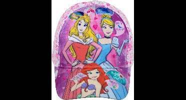 Disney Princess Pet / Cap - Wit/Roze - Ariël - Assepoester - Doornroosje - Maat 52 cm hoofdomtrek (± 2-4 jaar)