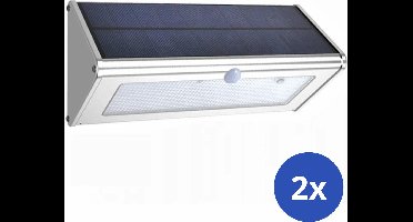 Solar wandlamp 'Motion V' - Voordeelset van 2 - Tuinverlichting met bewegingsmelder - Buitenlamp op zonne-energie geschikt voor de schutting