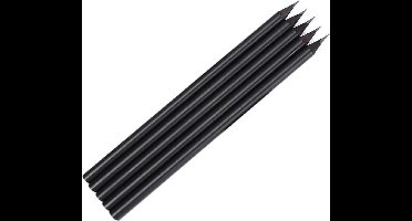 5x potloden in volledig zwart ontwerp