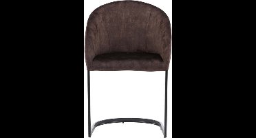 Evening eetkamerstoel met armleuningen donker bruin.