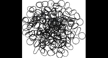 500x Haarelastiekjes, Kunststof - Zwart