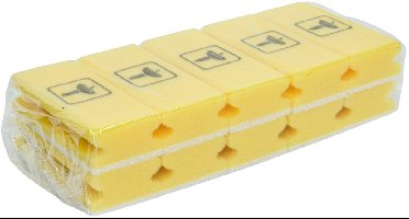 D&L Schuurspons met Greep - Geel/wit - 10 Stuks