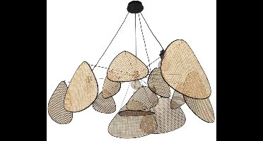 Hanglamp Rieten Bladvorm – Meervoudig Design | E27 Fitting | Ø150cm