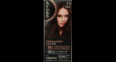 SYOSS Permanent Coloration 4-2 - Haarverf - Permanente Haarkleuring - Mahonie – Grijsdekking – Vermindert Haarbreuk - 1 Stuk