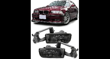 Mistlampen Helder Glas Zwart Smoke Inclusief Bevestiging Geschikt voor BMW 3 Serie E36 91 t/ m 99 (ook M3)
