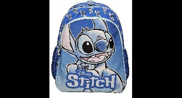 Disney Stitch Rugzak – 40 cm – Blauw – Stevige Schooltas met Ruim Hoofdvak