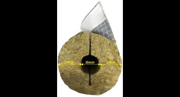 Pijpisolatie Steenwol ALU 35mm, 20mm, 1m - Verwarmingsbuis Isolatie