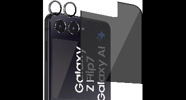 Privacy Screenprotector & Camera Protector geschikt voor Samsung Galaxy Z Flip 7 - Volledig Dekkend Glas