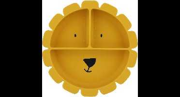 Trixie Kinderbord met Vakjes - Mr. Lion - Bord met Zuignap - Voor baby's vanaf 4 maanden - van Siliconen - Geschikt voor de Vaatwasser