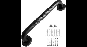 Stair Railings with Non-Slip Handle 30 cm Black Coated Handrail Stainless Steel Handrail Gripping Bar Knurled for Indoor and Outdoor Use